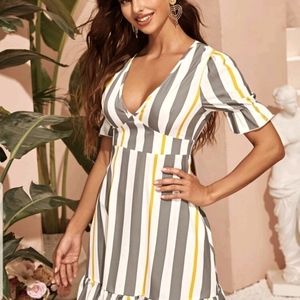 Striped summer dress for office